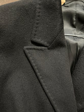 Load image into Gallery viewer, Cappotto nero tessuto Loro Piana 90s