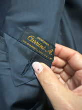 Load image into Gallery viewer, Completo sartoriale gessato blu in tessuto Loropiana 80s