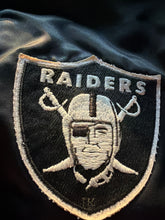 Load image into Gallery viewer, VINTAGE LOS ANGELES RAIDERS SATIN BOMBER CHALK LINE MADE IN USA – 80s/90s RARE COLLECTOR PIECE