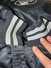 Load image into Gallery viewer, VINTAGE LOS ANGELES RAIDERS SATIN BOMBER CHALK LINE MADE IN USA – 80s/90s RARE COLLECTOR PIECE