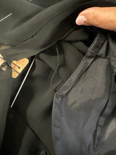 Load image into Gallery viewer, Abito sartoriale in crepe di seta nera fine 60s