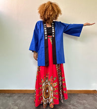 Load image into Gallery viewer, Haori blu nero in cotone 90s
