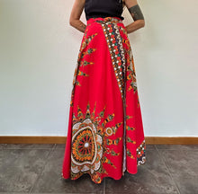 Load image into Gallery viewer, Maxi gonna sartoriale rossa 70s