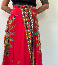 Load image into Gallery viewer, Maxi gonna sartoriale rossa 70s