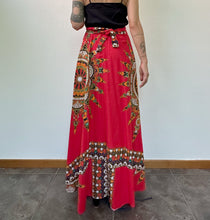 Load image into Gallery viewer, Maxi gonna sartoriale rossa 70s