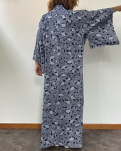 Load image into Gallery viewer, Yutaka blu e bianca con stampe VENTAGLIO 50s acquistata Kyoto