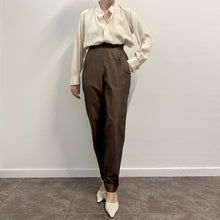 Load image into Gallery viewer, Pantalone Romeo Gigli color Cioccolato vita alta 80S