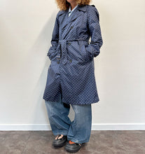 Load image into Gallery viewer, Trench Comme Des Garçon blu a pois bianchi 90s