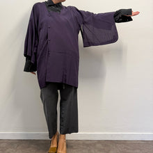 Load image into Gallery viewer, Giacca Michiyuki tradizionale giapponese vintage faille di seta color viola