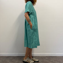 Load image into Gallery viewer, Abito Midi Intrend in Lino e Seta Verde Acqua