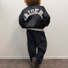 Load image into Gallery viewer, VINTAGE LOS ANGELES RAIDERS SATIN BOMBER CHALK LINE MADE IN USA – 80s/90s RARE COLLECTOR PIECE