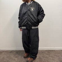 Load image into Gallery viewer, VINTAGE LOS ANGELES RAIDERS SATIN BOMBER CHALK LINE MADE IN USA – 80s/90s RARE COLLECTOR PIECE