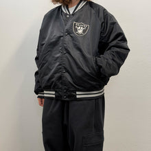 Load image into Gallery viewer, VINTAGE LOS ANGELES RAIDERS SATIN BOMBER CHALK LINE MADE IN USA – 80s/90s RARE COLLECTOR PIECE
