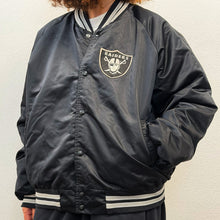 Load image into Gallery viewer, VINTAGE LOS ANGELES RAIDERS SATIN BOMBER CHALK LINE MADE IN USA – 80s/90s RARE COLLECTOR PIECE