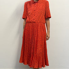 Load image into Gallery viewer, Abiti Vintage Sartoriale Anni '80 Rosso con Pattern Foglie