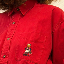 Load image into Gallery viewer, Polo by Ralph Lauren Vintage 90s “Bear” Red Shirt