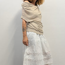 Load image into Gallery viewer, Top drapes e asimmetrico in maglia di lino Y's Yohji Yamamoto