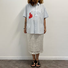 Load image into Gallery viewer, Camicia righe MAKICHA Serigrafia a mano di Gigi Tarantola