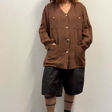 Load image into Gallery viewer, Blusa Utility Vintage in Lino Color Cioccolato