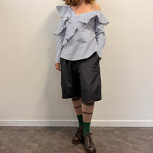 Load image into Gallery viewer, Camicia a righe bianco e blu firmata Self-Portrait