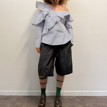 Load image into Gallery viewer, Camicia a righe bianco e blu firmata Self-Portrait