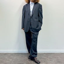 Load image into Gallery viewer, Completo sartoriale gessato blu in tessuto Loropiana 80s