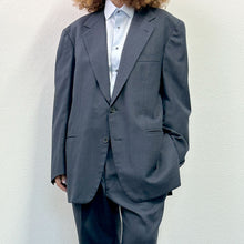 Load image into Gallery viewer, Completo sartoriale gessato blu in tessuto Loropiana 80s