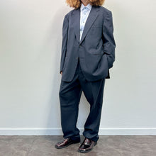 Load image into Gallery viewer, Completo sartoriale gessato blu in tessuto Loropiana 80s