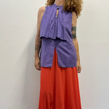 Load image into Gallery viewer, Top smanicato vintage – anni ’80 – lino e cotone