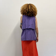 Load image into Gallery viewer, Top smanicato vintage – anni ’80 – lino e cotone