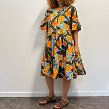 Load image into Gallery viewer, Abito Intrend azzurro – 100% cotone – stampa multicolor