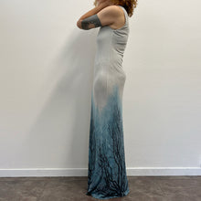 Load image into Gallery viewer, Abito Class Roberto Cavalli – Y2K – stampa azzurra su grigi