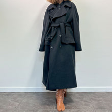 Load image into Gallery viewer, Cappotto color grigio scuro lana/cachmere 90s