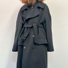 Load image into Gallery viewer, Cappotto color grigio scuro lana/cachmere 90s