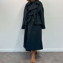 Load image into Gallery viewer, Cappotto color grigio scuro lana/cachmere 90s