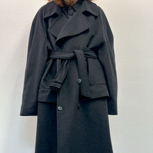 Load image into Gallery viewer, Cappotto color grigio scuro lana/cachmere 90s