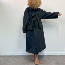 Load image into Gallery viewer, Cappotto color grigio scuro lana/cachmere 90s