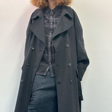 Load image into Gallery viewer, Cappotto color grigio scuro lana/cachmere 90s