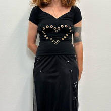 Load image into Gallery viewer, Top Moschino Jeans 80s by Franco Moschino – Cuori in Borchie Dorate