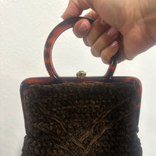 Load image into Gallery viewer, Borsa a Mano in Ciniglia Marrone Anni ’60