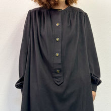 Load image into Gallery viewer, Maxi Abito sartoriale nero tessuto super cashmere Piacenza 80s