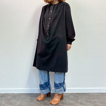 Load image into Gallery viewer, Maxi Abito sartoriale nero tessuto super cashmere Piacenza 80s