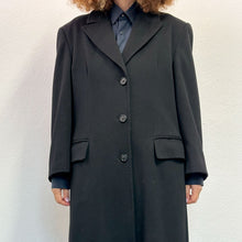 Load image into Gallery viewer, Cappotto nero tessuto Loro Piana 90s