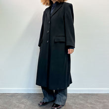 Load image into Gallery viewer, Cappotto nero tessuto Loro Piana 90s