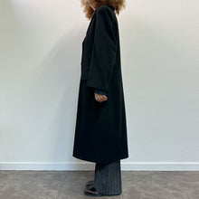Load image into Gallery viewer, Cappotto nero tessuto Loro Piana 90s