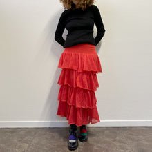 Load image into Gallery viewer, Gonna Tessa Brasier rosso corallo a balze