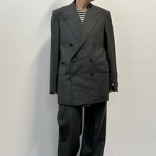 Load image into Gallery viewer, Completo doppiopetto grigio in panno di lana 80s