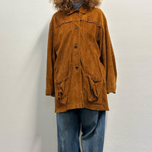 Load image into Gallery viewer, Giacca in camoscio Mario Valentino anni ’80 – Over Marrone Medio