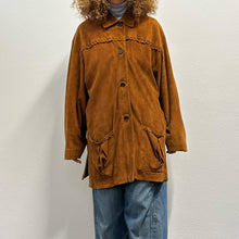 Load image into Gallery viewer, Giacca in camoscio Mario Valentino anni ’80 – Over Marrone Medio