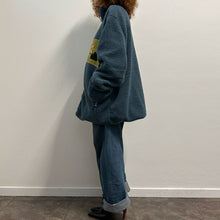 Load image into Gallery viewer, Sherpa jacket color Stone blue con patch di recupero